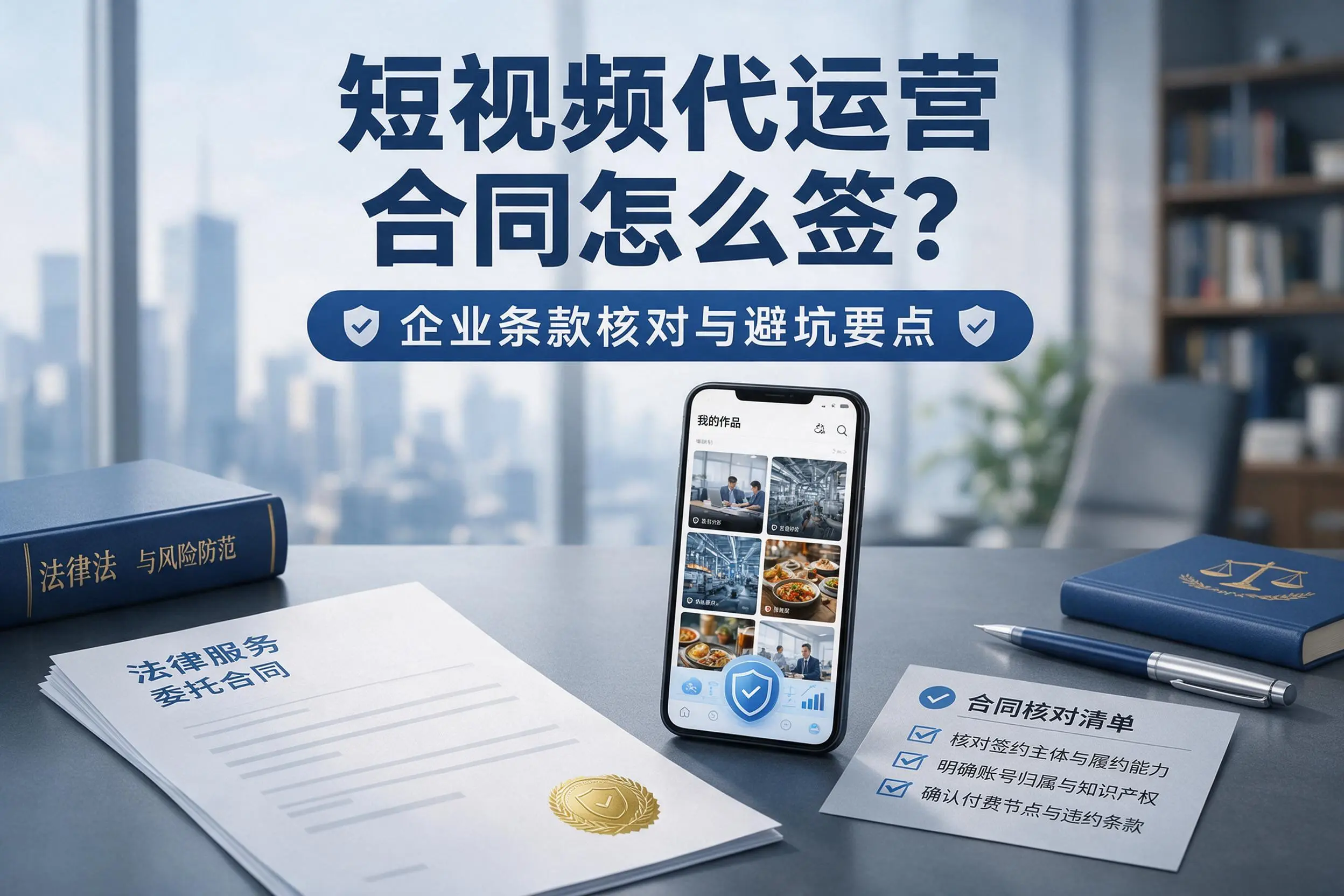 短视频代运营合同怎么签？晋城企业条款核对与避坑要点