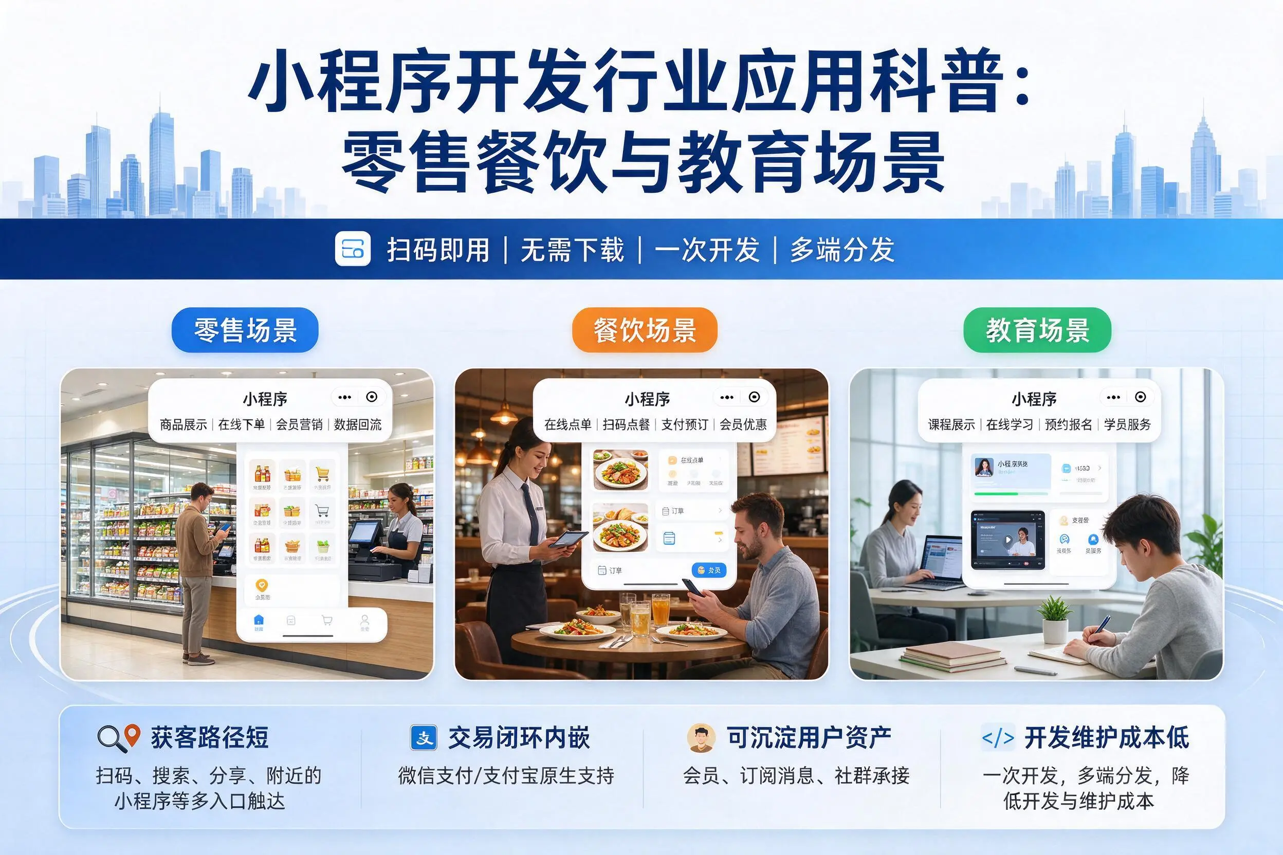 晋城小程序开发行业应用科普:零售餐饮与教育场景