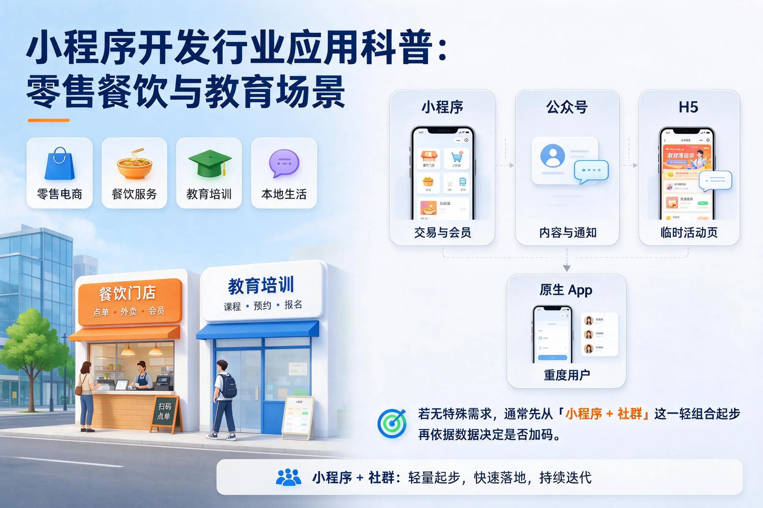 晋城小程序开发行业应用科普:零售餐饮与教育场景