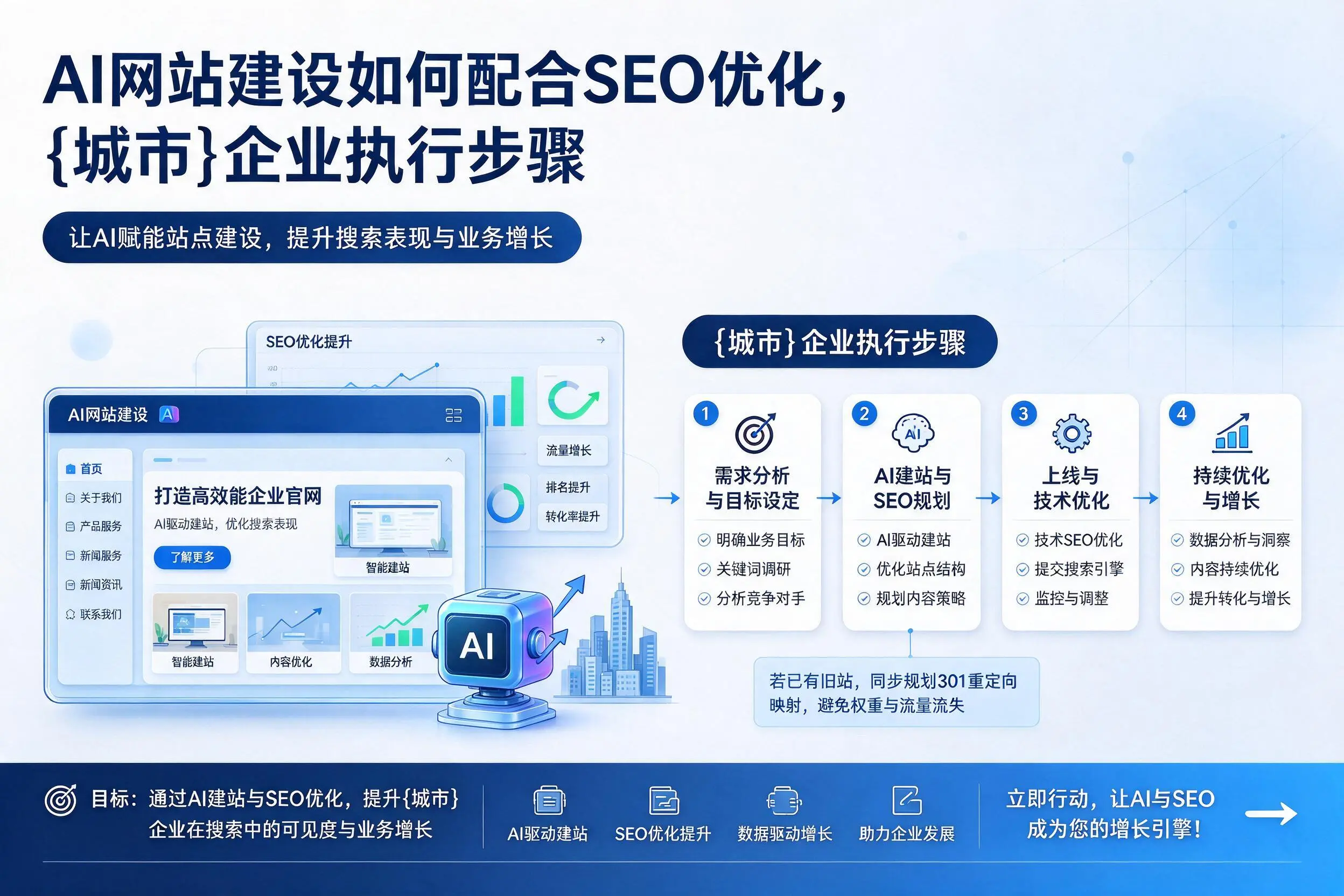 AI网站建设如何配合SEO优化，晋城企业执行步骤
