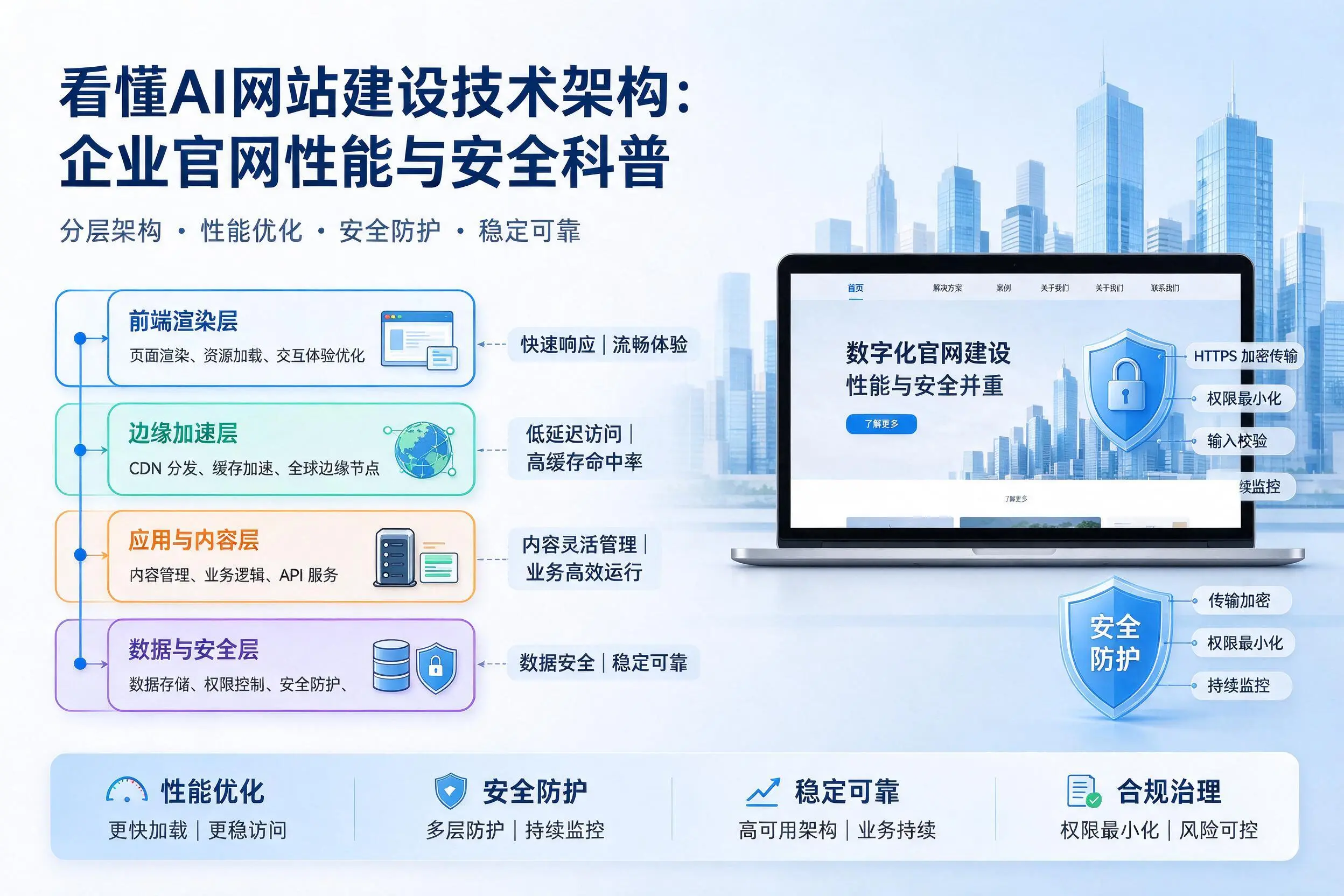 看懂AI网站建设技术架构:晋城企业官网性能与安全科普