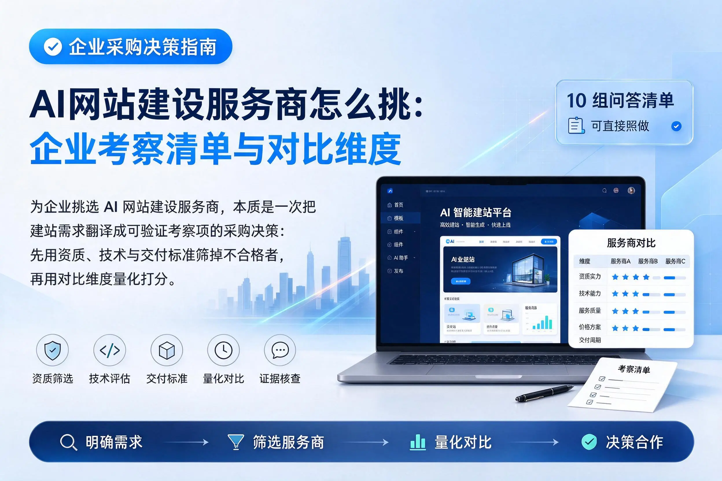 AI网站建设服务商怎么挑：晋城企业考察清单与对比维度