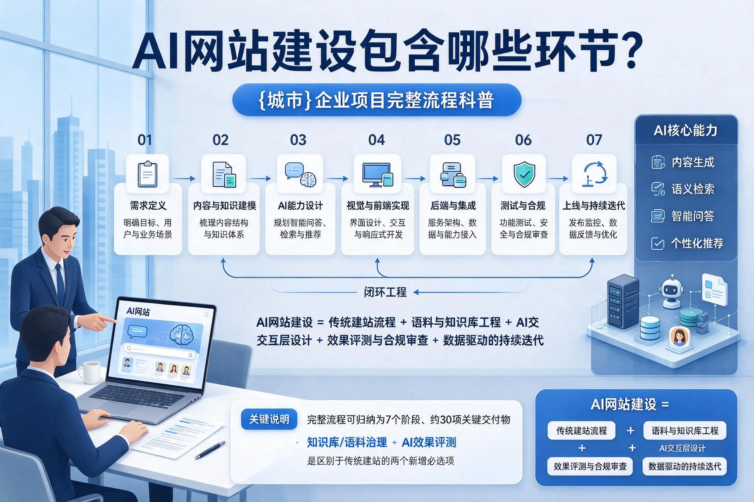 AI网站建设包含哪些环节?晋城企业项目完整流程科普