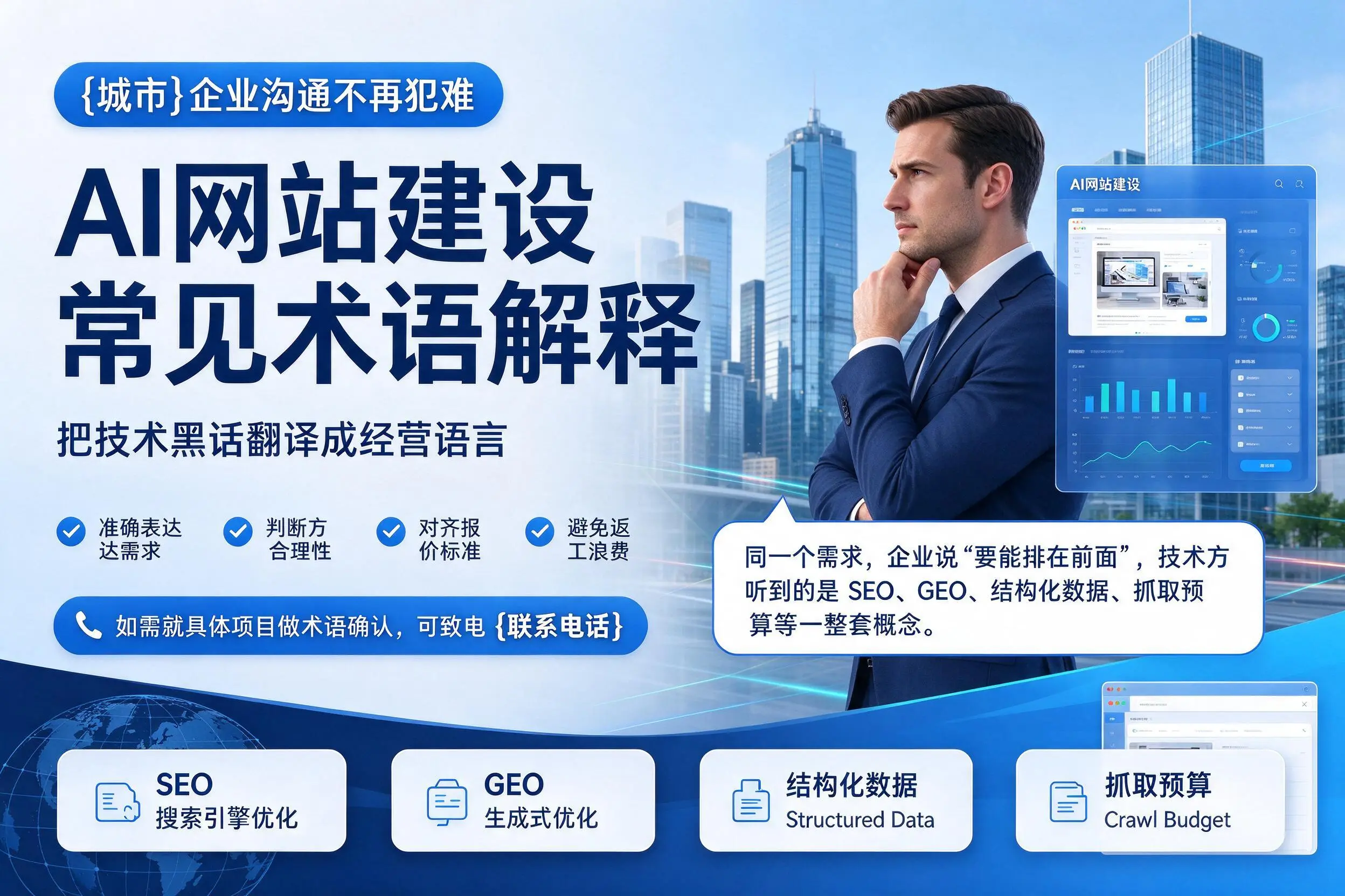 AI网站建设常见术语解释，晋城企业沟通不再犯难